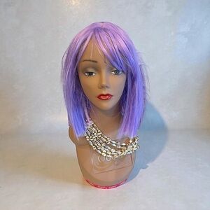 Vibrant Purple Short Bob Wig with Bangs – Go-Go Girl Vibes & Perfect for Cosplay